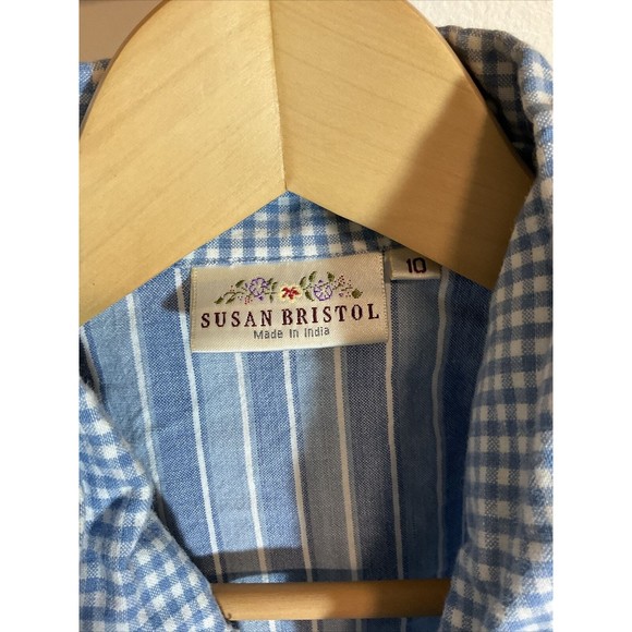 Susan Bristol Women’s 10 Shirt S Skirt Combo Blue Denim Fashion Cottagecore Fine - Picture 5 of 13